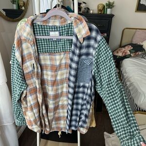 American Eagle Outfitters Green and Blue Plaid Jacket